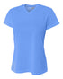 A4 Women's Short Sleeve V-Neck Birds Eye Mesh Tee (NW3254), Color 'Electric Blue'